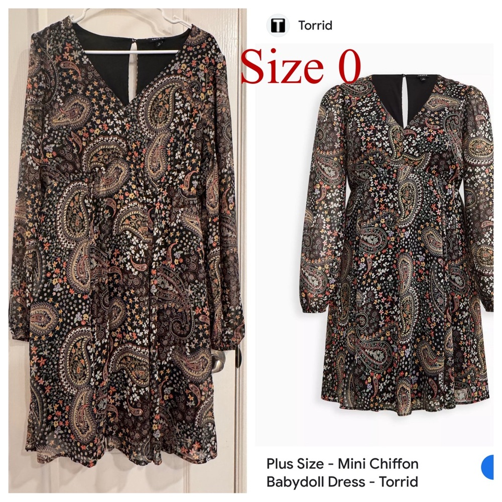 Torrid Multicolor Paisley Chiffon Dress